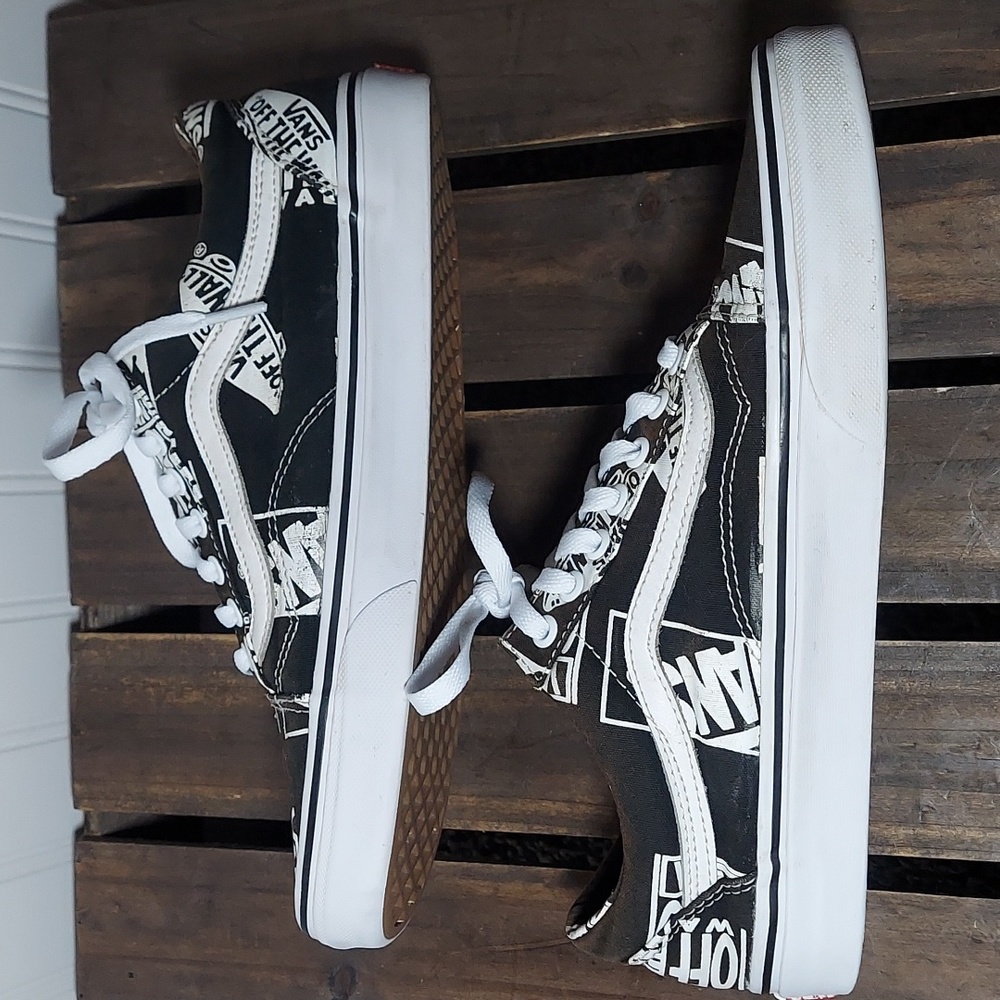 Vans Off the Wall logo Old Skool black and white skateboard Unisex sneakers - Picture 7 of 11
